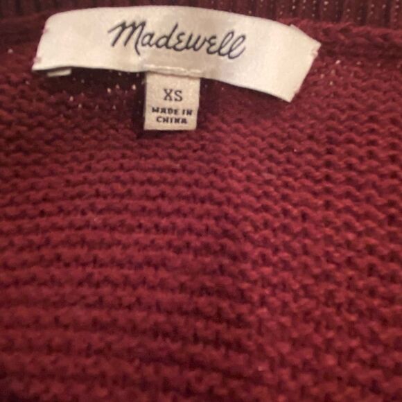 Madewell Burgundy Sweater Sz XSmall Round Neck - Picture 7 of 8